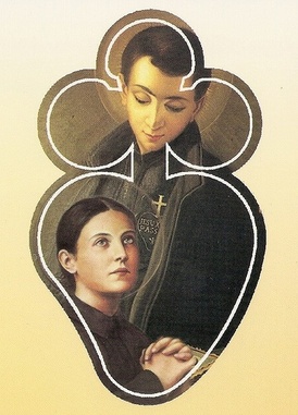 St Gabriel of the Sorrowful mother with St Gemma.jpg
